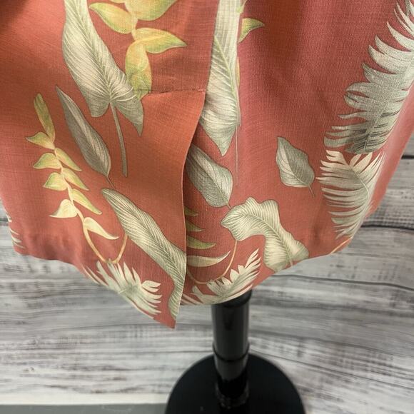 Tommy Bahama Skirt size 6 Orange Green Floral Tropical Silk Straight Knee Casual - Picture 8 of 9
